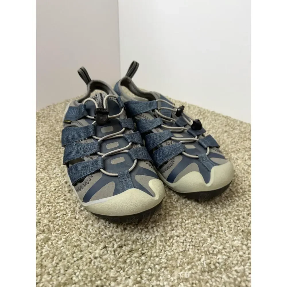 KEEN CNX Sandals Mens Size 10 Blue Waterproof Slip-On Hiking Bungee Lace